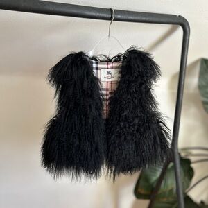 Tibetan Mongolian Fur Cropped Vest | Vintage Y2K Sheep Fur Jacket